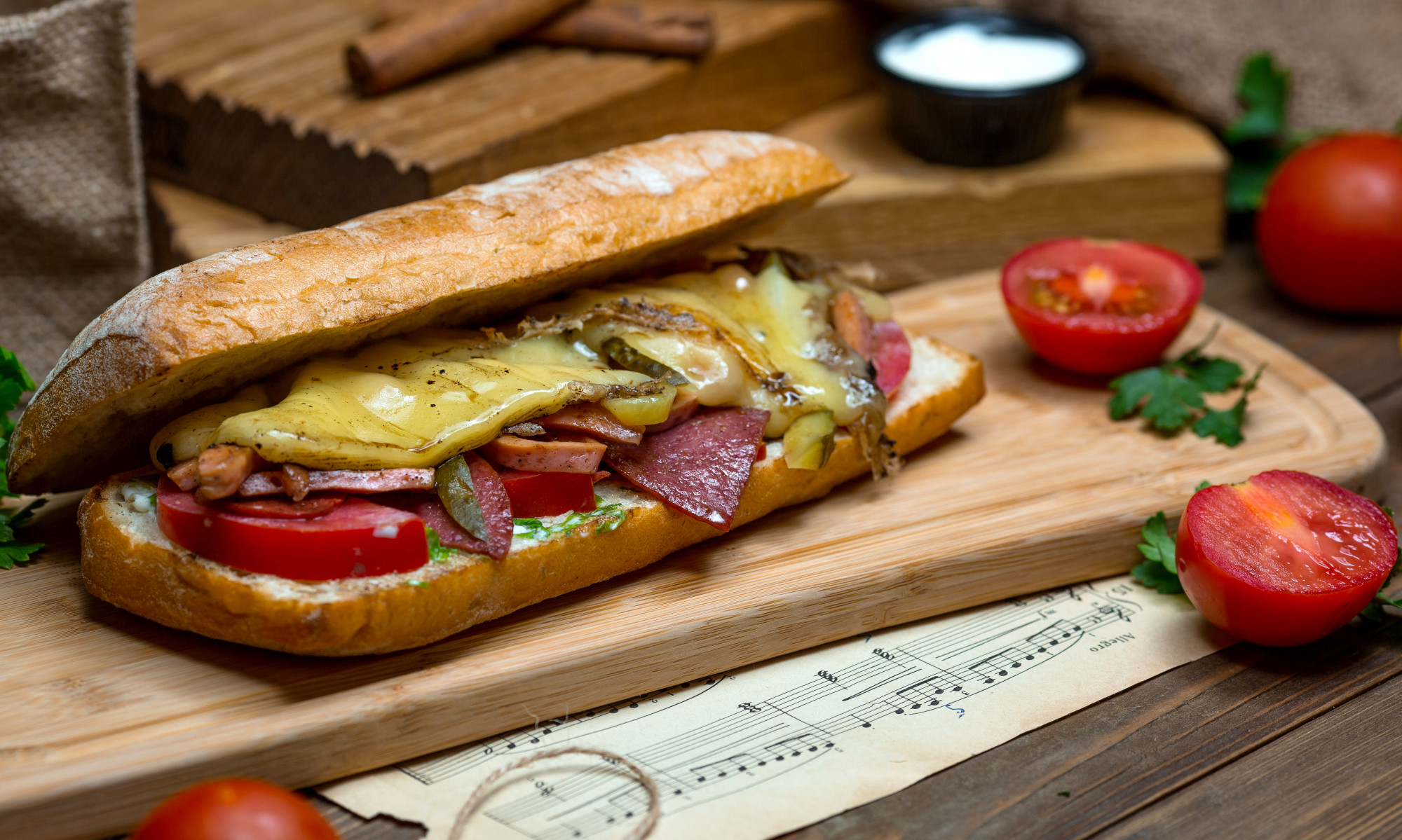 Jersey Mike’s Italian Sub with layers of salami, pepperoni, provolone, and fresh vegetables