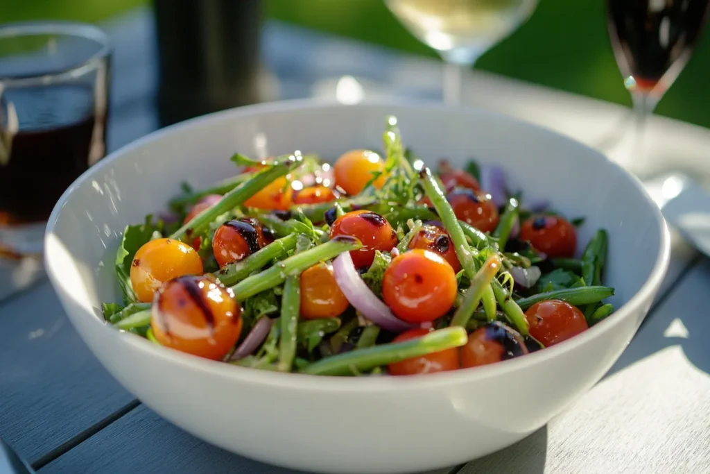Green bean and cherry tomato salad with balsamic vinaigrette