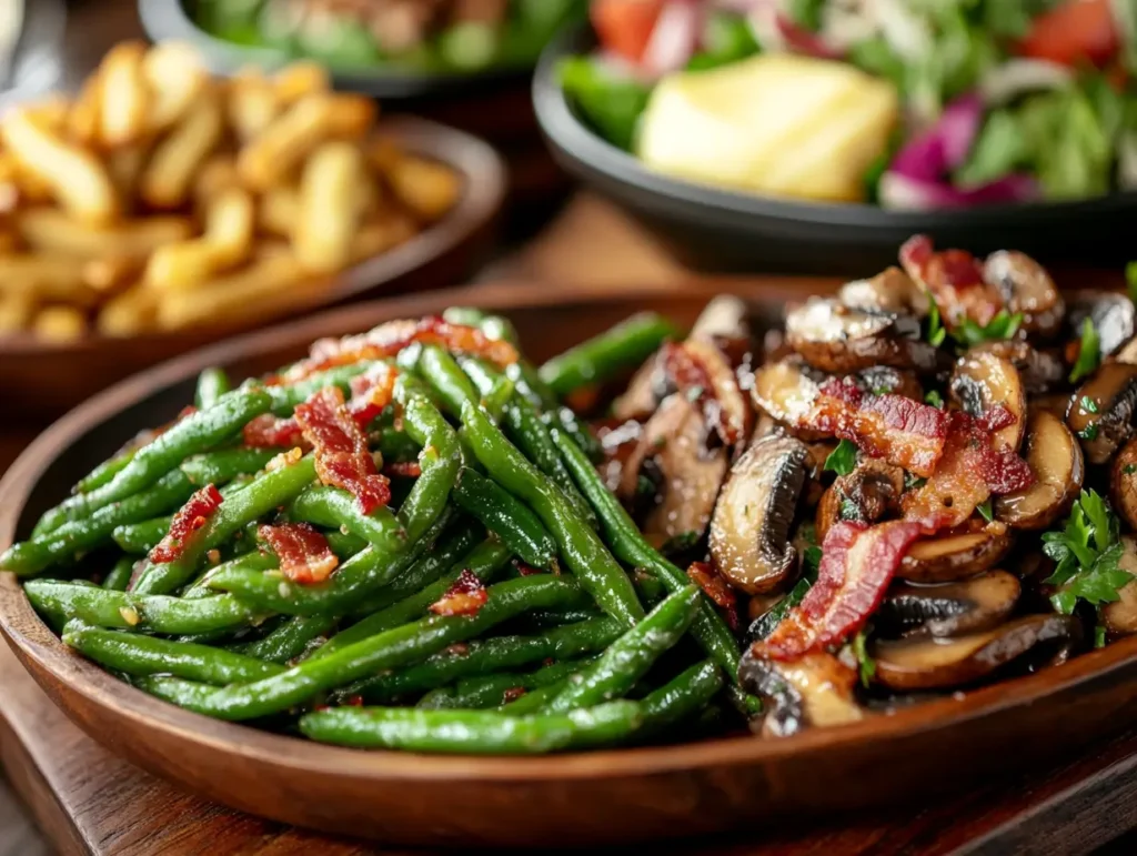 Texas Roadhouse keto-friendly sides like green beans and salad