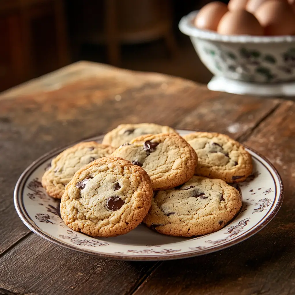 Freshly baked Disney chocolate chip cookies with gooey chocolate chips.