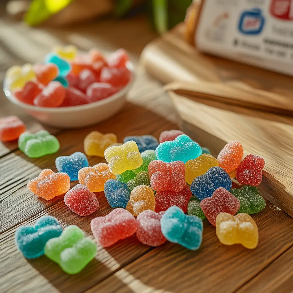 Close-up of Nerds Gummy Clusters ingredients list with gluten-free symbol highlighted.