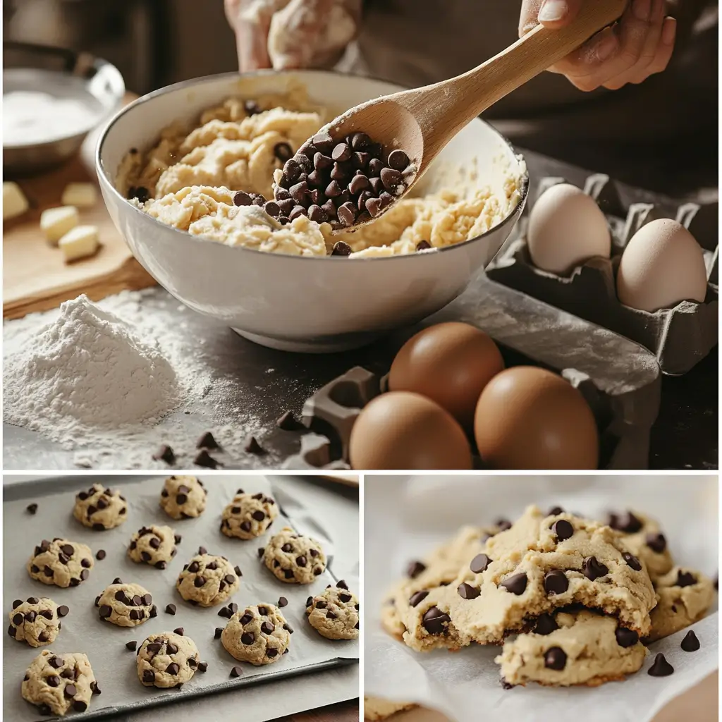 Mixing and preparing Disney chocolate chip cookie dough.