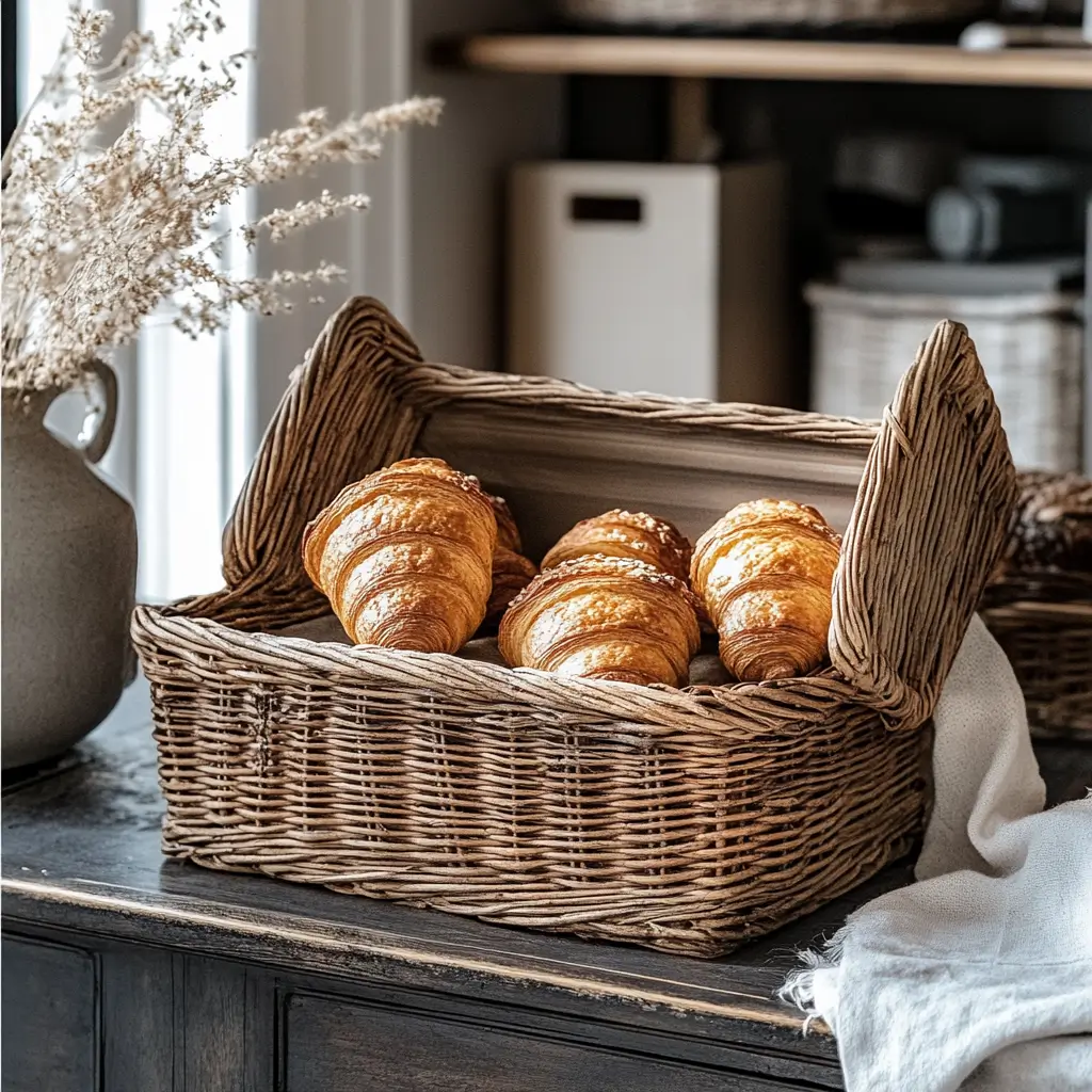 A breakfast spread featuring Gipfeli with butter and jam